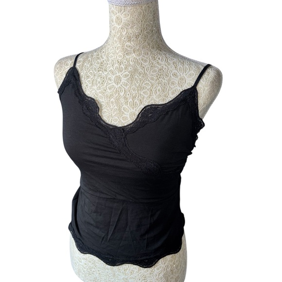 Express Tops - Express Black Lace-Trim Cami